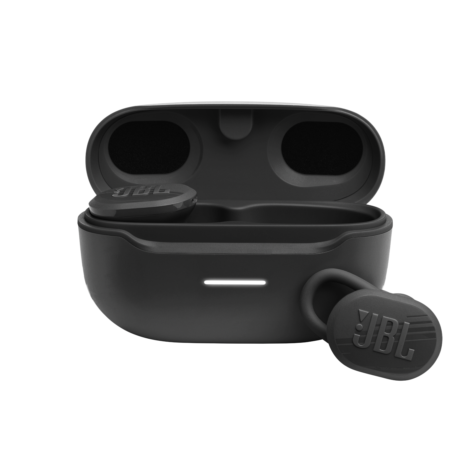 JBL Endurance Race TWS - Black - Waterproof true wireless active sport earbuds - Hero